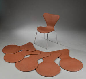 Læderovertræk til Arne Jacobsen 3107 stole. 6 