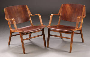 Peter Hvidt  Orla Mølgaard. Par armstole, model Ax-chair 2