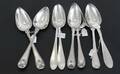 Matskedar 8st, silver, 1800-tal