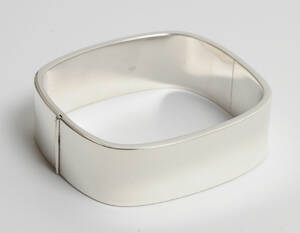 Kvadratisk armring af sterling sølv