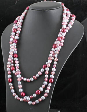 Long fresh water pearl necklace
