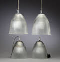 Fire pendler af kanneleret glas 4