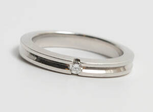 Bræmer Jensen ring af 14 kt. hvidguld med brillant på ca. 0.05 ct