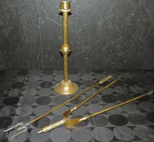 Ljusstake Tång  Eldgaffel Mässing