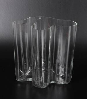 Alvar Alto for Iittala, gulvvase, klart glas