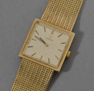 Vintage Omega armbåndsur med lænke af 14 kt guld