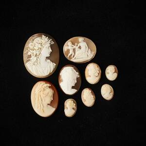 Caméer, 9 st. 1800-1900-tal. Bredd 1-3