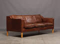 Dansk møbelproducent, 3-pers. sofa, brunt skind