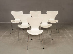 Arne Jacobsen, Fritz Hansen, stolar 3107 Sjuan, 6