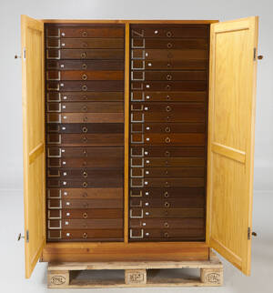 Skåp med invändiga lådor, furu, 193040-tal