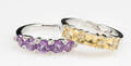 Yellow citrine and violet amethyst ring 2