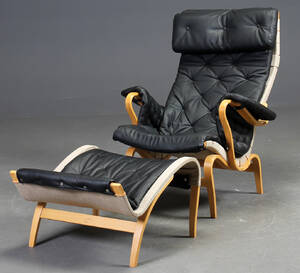 Bruno Mathsson 1907-1988. Pernilla hvilestol med fodskammel 2