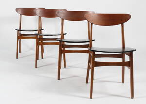 Dansk møbelproducent. Spisebordsstole af teak og bøg 4