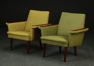 Par lænestole, teak og uld, dansk møbelproducent, 1950erne 2
