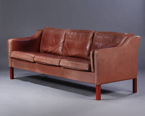 Mogens Hansen. Fritstående tre-personers sofa, model 1953,