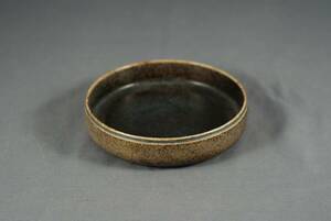 STIG LINDBERG 1916-1982, SKÅL, GUSTAVSBERG, SIGNERAD STIG L, SAMT GUSTAVSBERGS STUDIOHAND, GLASERAD STENGODS, DIAM 18,5 CM