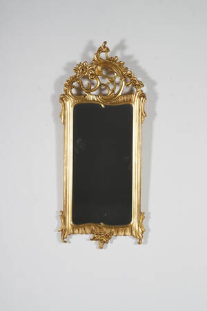 Förgylld spegel, rokokostil, 1900-talets mitt