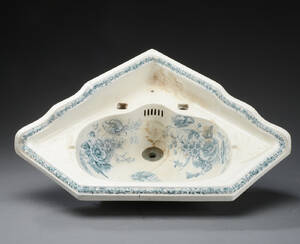 Engelsk hjørnehåndvask af porcelæn