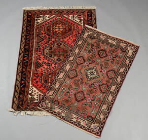 To persiske Hamadan tæpper, 145x100 og 125x74 cm.