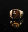Herrering med brillant, 14 kt. guld
