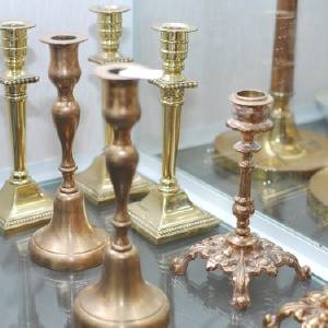 LJUSSTAKAR, 10 st, mässing