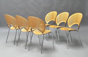 Nanna Ditzel 1923 - 2005. Sæt på seks Trinidad stole, model 3298 6