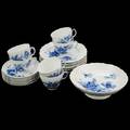 KAFFESERVISDELAR, 12 st, porslin, Blå Blomst, Royal Copenhagen, Danmark