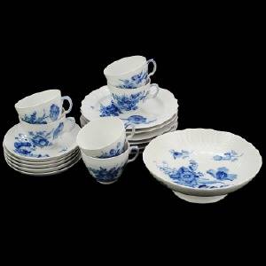 KAFFESERVISDELAR, 12 st, porslin, Blå Blomst, Royal Copenhagen, Danmark