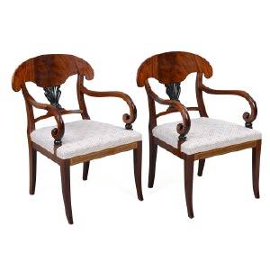 KARMSTOLAR, 1 par, Karl Johan-stil