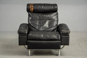 Århusstol - lænestol stål og læder