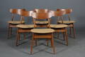 Dansk Møbelproducent, seks spisestole af teak, bøg 6