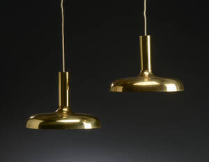 Lampeproducent. Par pendler af messing 2
