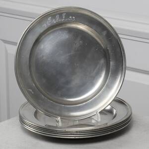 ASSIETTER, 6 st, tenn, 18001900-tal