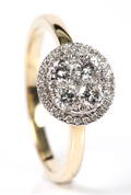 Brillant  Rosetring, 14 kt. guld, 0.65 ct.