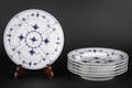 Royal Copenhagen. Musselmalet riflet flade middagstallerkner 6 