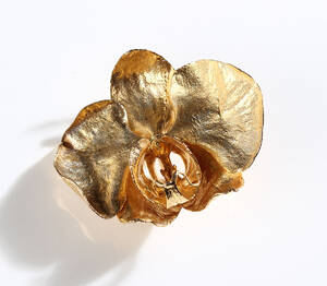 Flora Danica. Broche, forgyldt sterling sølv