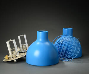 Par industrielle pendler, blålakeret aluminium 2 