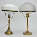 BORDSLAMPOR, 2 st, glasmässing