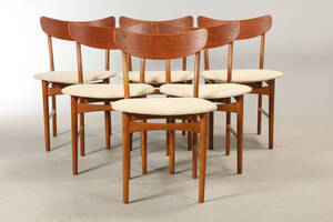Dansk møbelproducent. Seks spisestole af teak 6