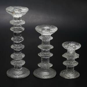 LJUSSTAKAR. 3 st. Glas. Iittala, Festivo.