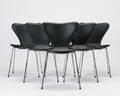 Arne Jacobsen. Seks Syveren stole, model 3107 6 