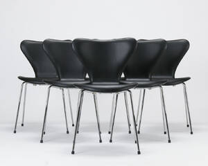 Arne Jacobsen. Seks Syveren stole, model 3107 6 