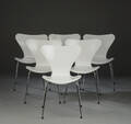 Arne Jacobsen. Sæt på seks stole model 3107, Syver-stole. 6
