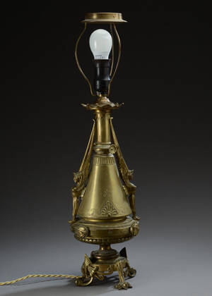 Bordlampe af messing