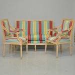 SOFFA  2 KARMFÅTÖLJER, gustaviansk stil