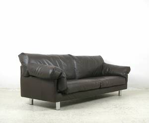 WK Möbel, klassisches Lounge Sofa in Leder