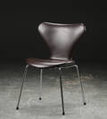 Arne Jacobsen. Syveren, stol, læder, model 3107 