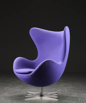 Arne Jacobsen. Lænestol Ægget, Hallingdal uld 