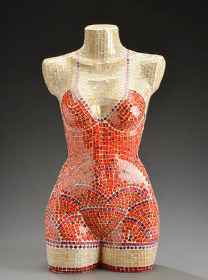 Kvinde torso i mosaik 