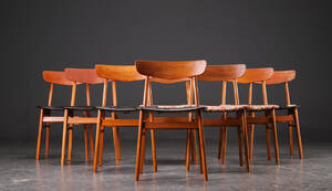 Otte stole, bøg og teaktræ, dansk møbelproducent 8